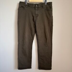 Banana Republic Men's Traveller Slim Chino Pant Olive Size 35x30 Casual Twill